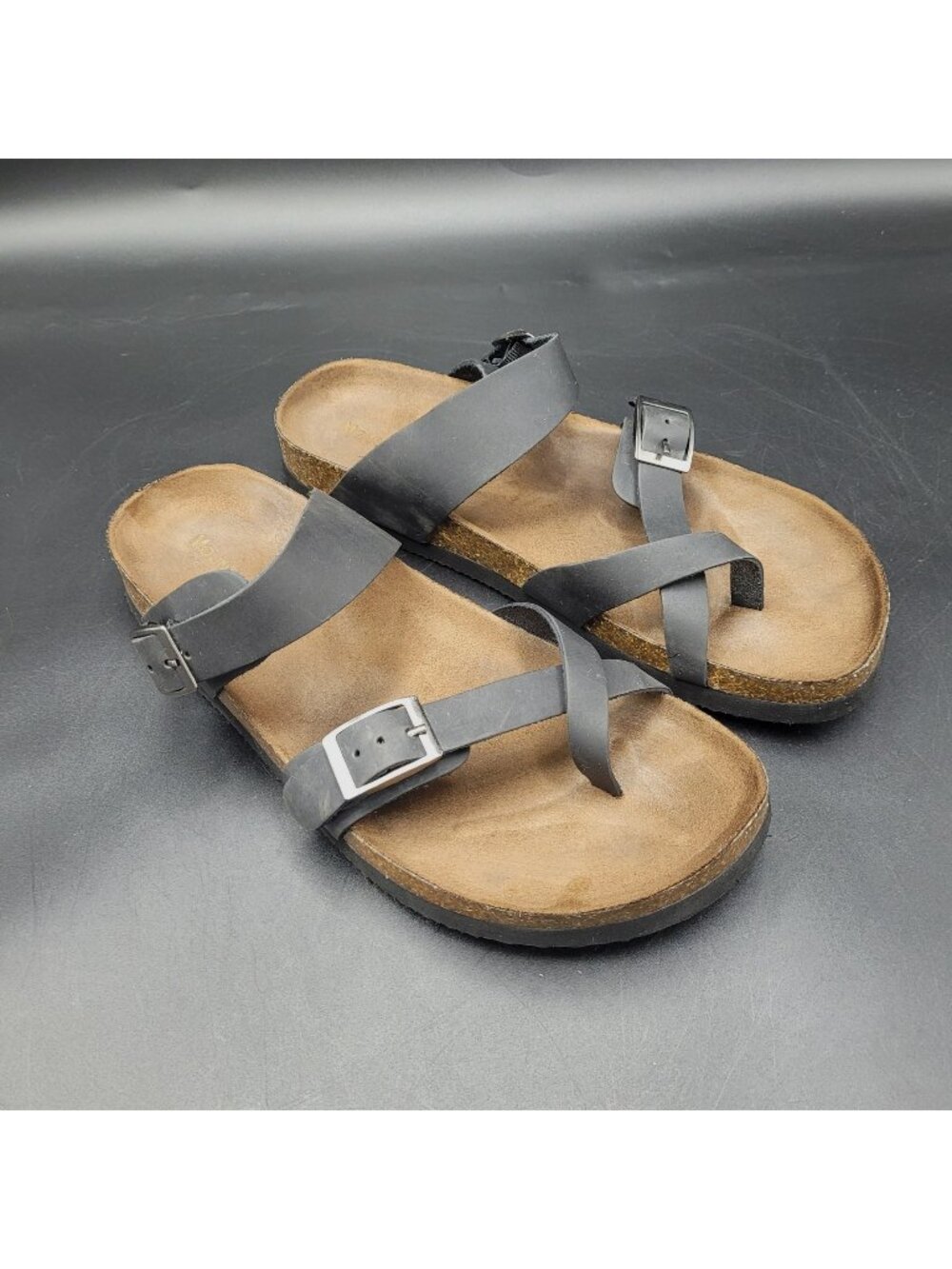 Mountain Sole Birk Style Womens 9 Leather Cork Comfort Sandals Ergonomic Footbed
